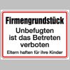 0056. Schild Firmengrundst�ck - 250x350mm - 285/51