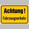 0055. Schild Alu "ACHTUNG FAHRZEUGVERKEHR" - 400x600mm - 603/00