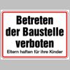 0042. Schild Alu "BETRETEN DER BAUSTELLE VERBOTEN" - 250x350mm - 813/00