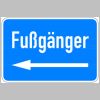 0051. Schild Alu "Fu�g�nger  <----- " - 400x600mm - 814/25