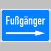 0052. Schild Alu "Fu�g�nger  -----> " - 400x600mm - 814/26